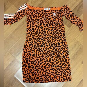 Adidas Women's Bold Orange Animal Print Dress